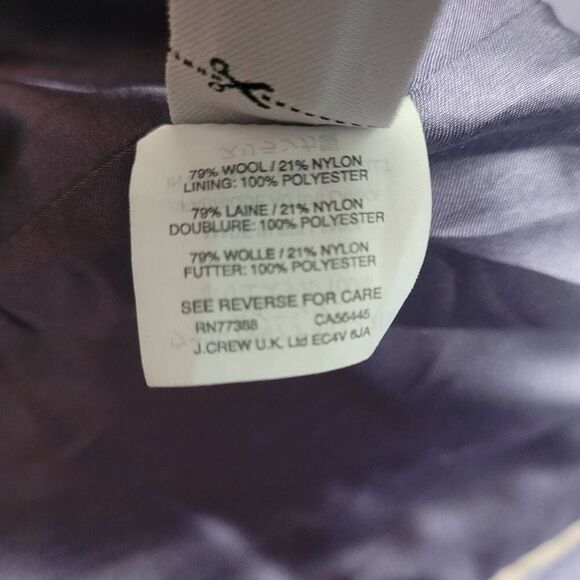 J. Crew Stadium Cloth Cocoon Lilac French Purple Wool Coat Sz 00 Nello Gori B277 - Picture 7 of 11